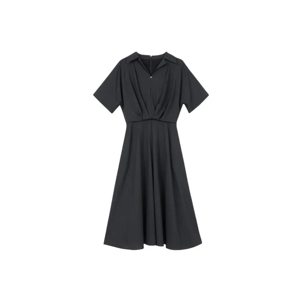 Yiner Short Sleeved Dress Women's Matte Gunmetal