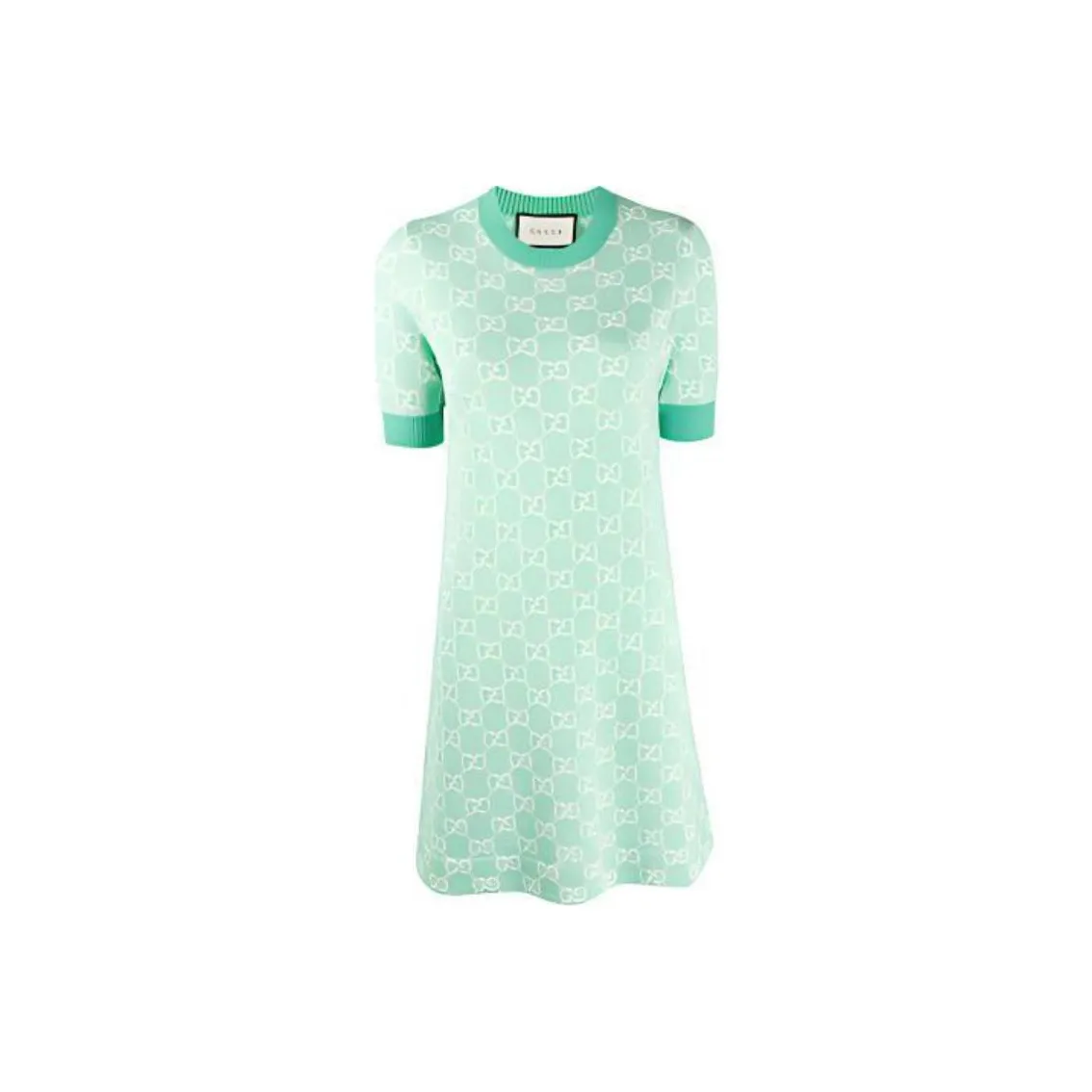 GUCCI Short Sleeved Dress Women's Aqua Green