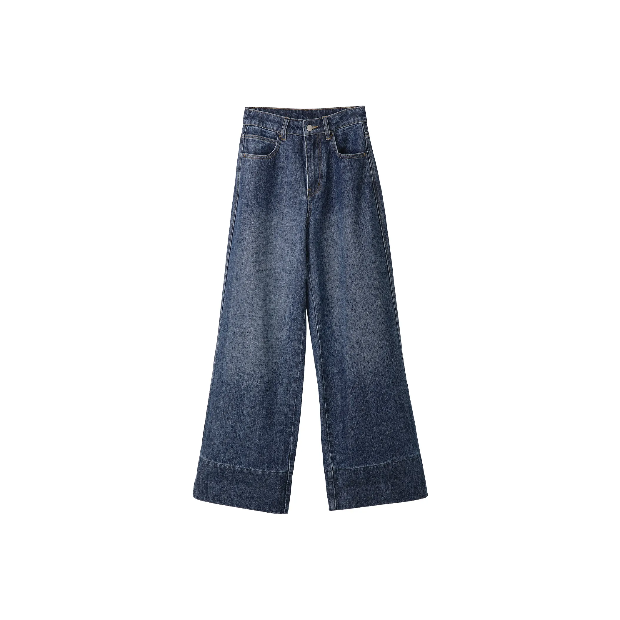 Fstudio Korean Style Petite Thin Vintage Commute Slimming Jeans Women's Blue