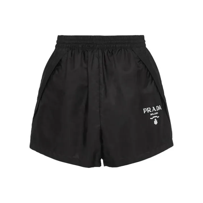 PRADA Logo Printed Elastic Waist Shorts