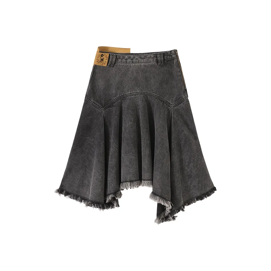 CONP Denim Long Skirt Women's Smoke Gray