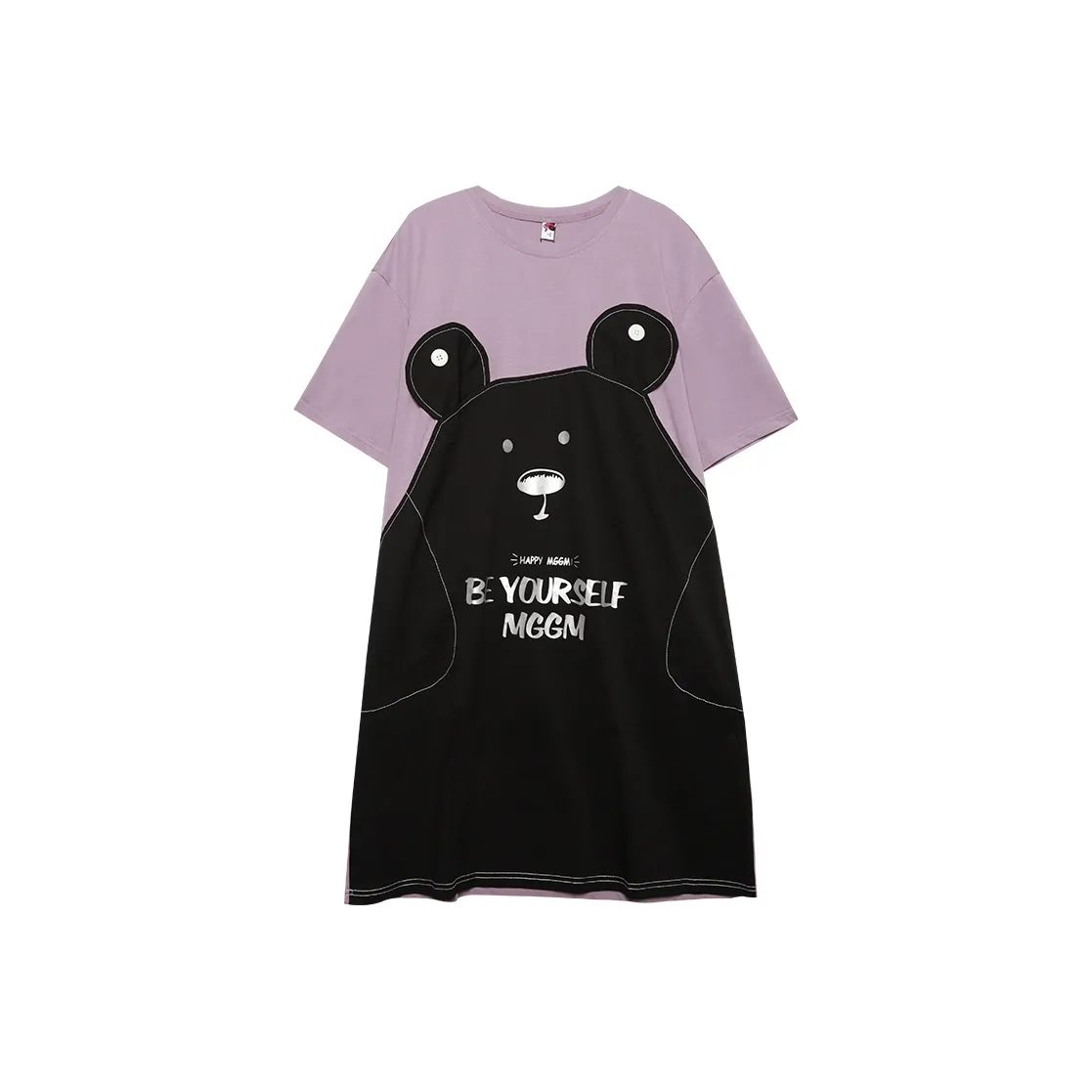 MUGUOGUOMU Short Sleeved Dresses Women's Gray Purple