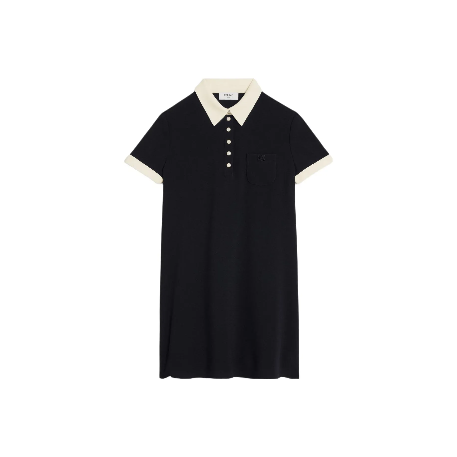 CELINE Mini Polo Dress In Viscose Sablé