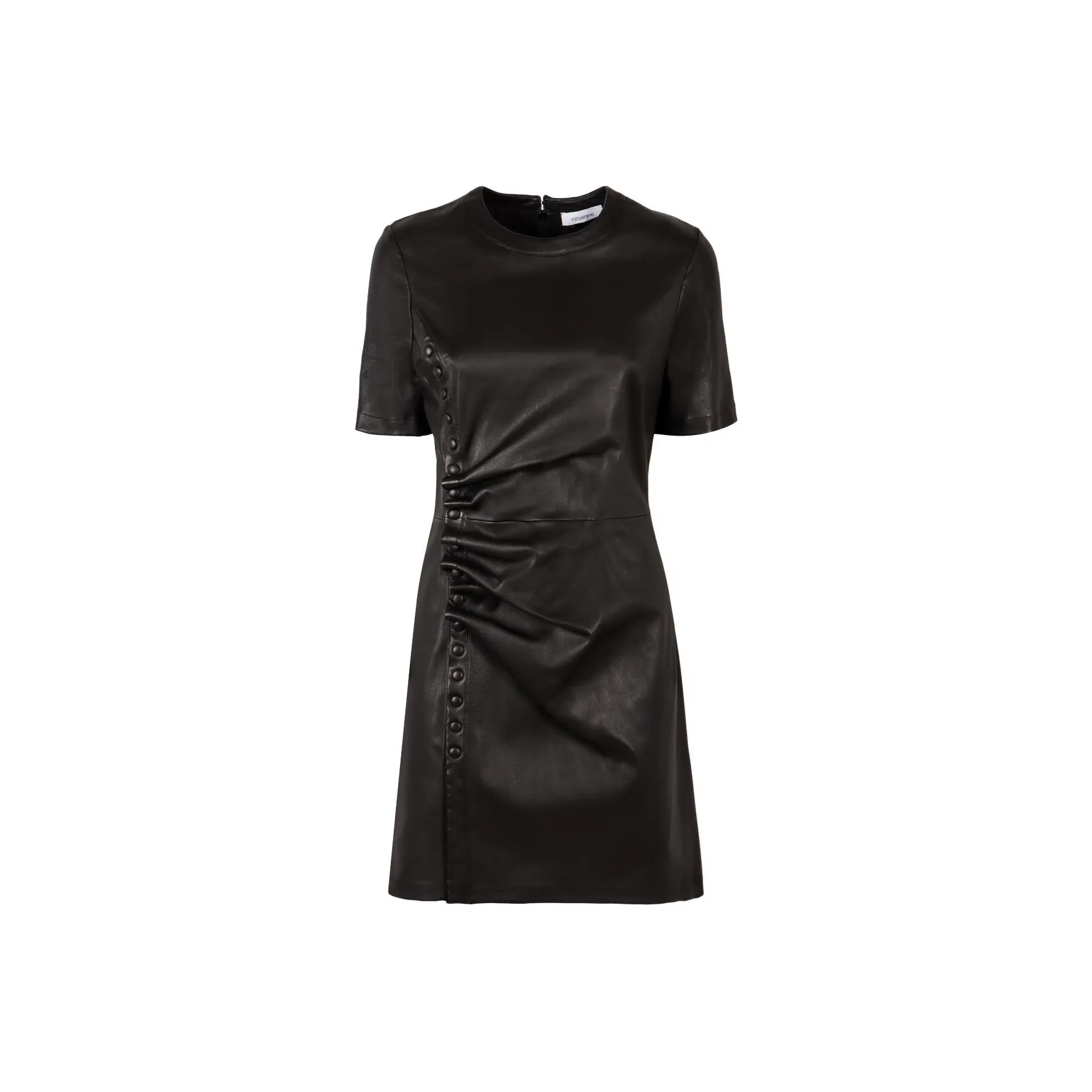 Paco Rabanne Short Gathered Leather Dress