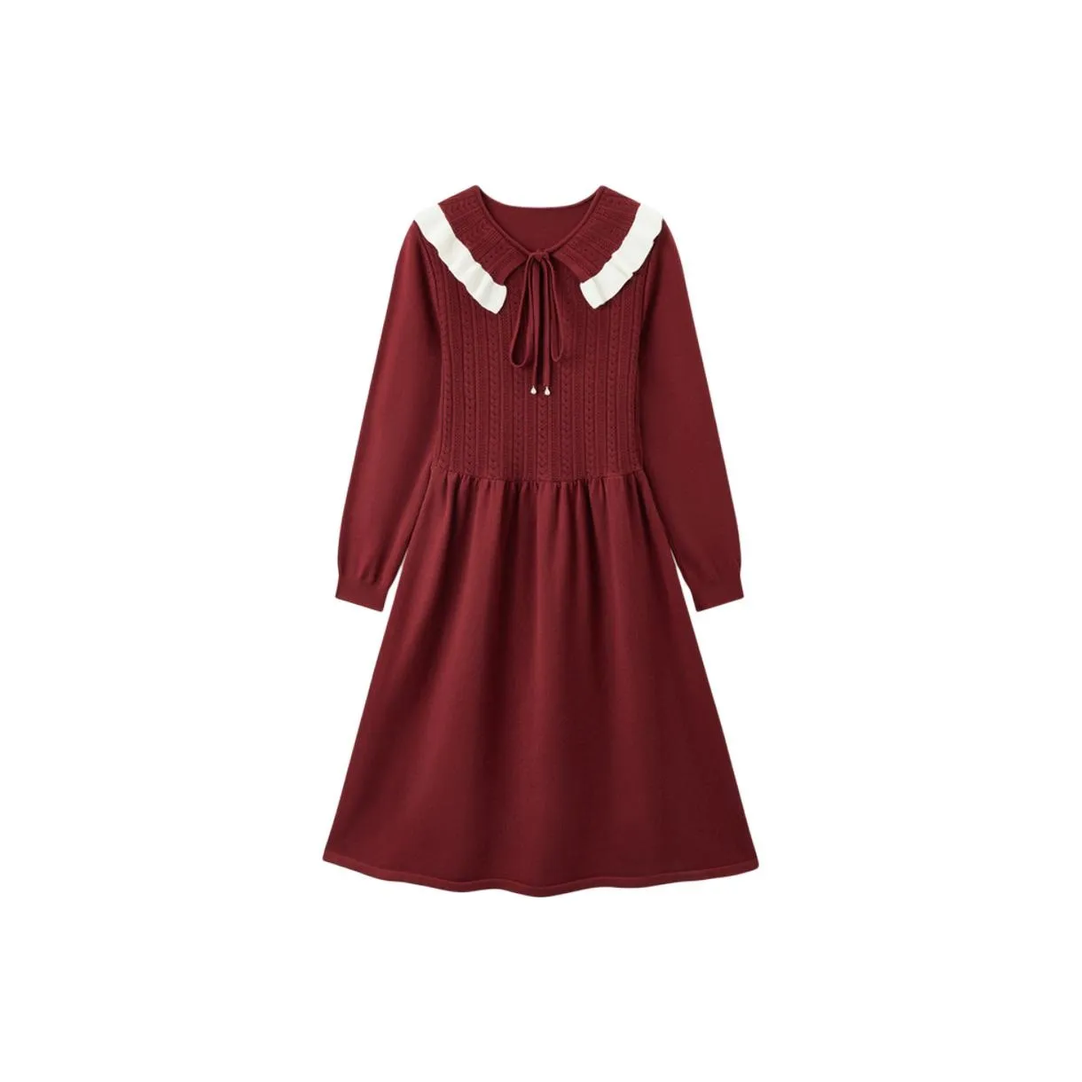 EICHITOO Длинное платье с длинными рукавами женское красный отделка