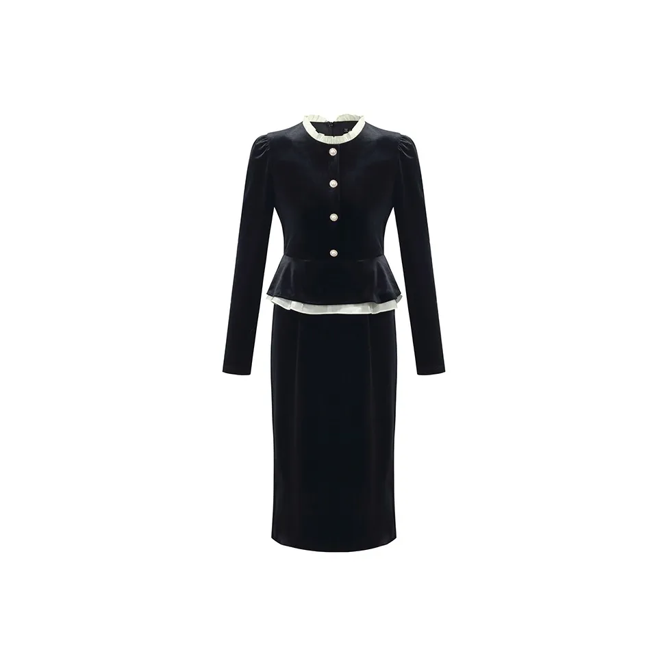 GOELIA Long Sleeved Dress Women's Black