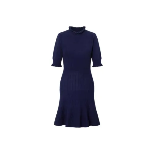 Carven Темно-синий Женские Короткие Платья с Рукавами