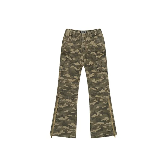 SMFK Карго Брюки Женские Камуфляж Зеленый