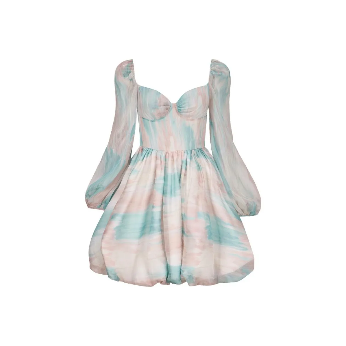 CALLRINDUCK Длинное платье с длинными рукавами женское светло-зеленое