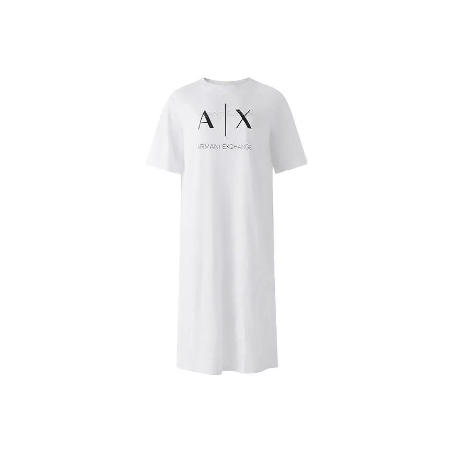 ARMANI EXCHANGEAE Short Sleeved Dress Women's White