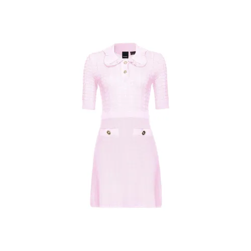 PINKO Розовые Женские Платья с Короткими Рукавами