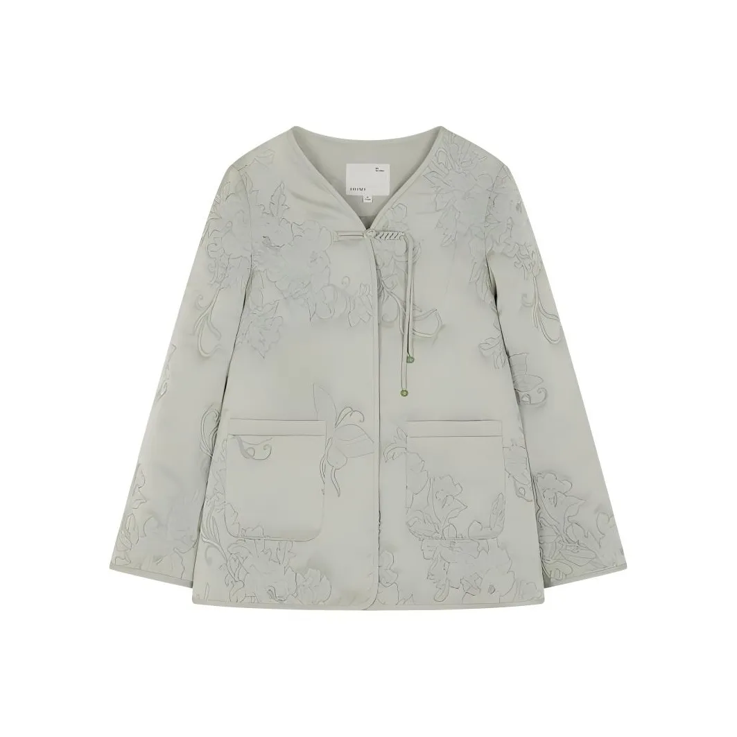 IHIMI Хлопковый пуховик женский мятно-зеленый