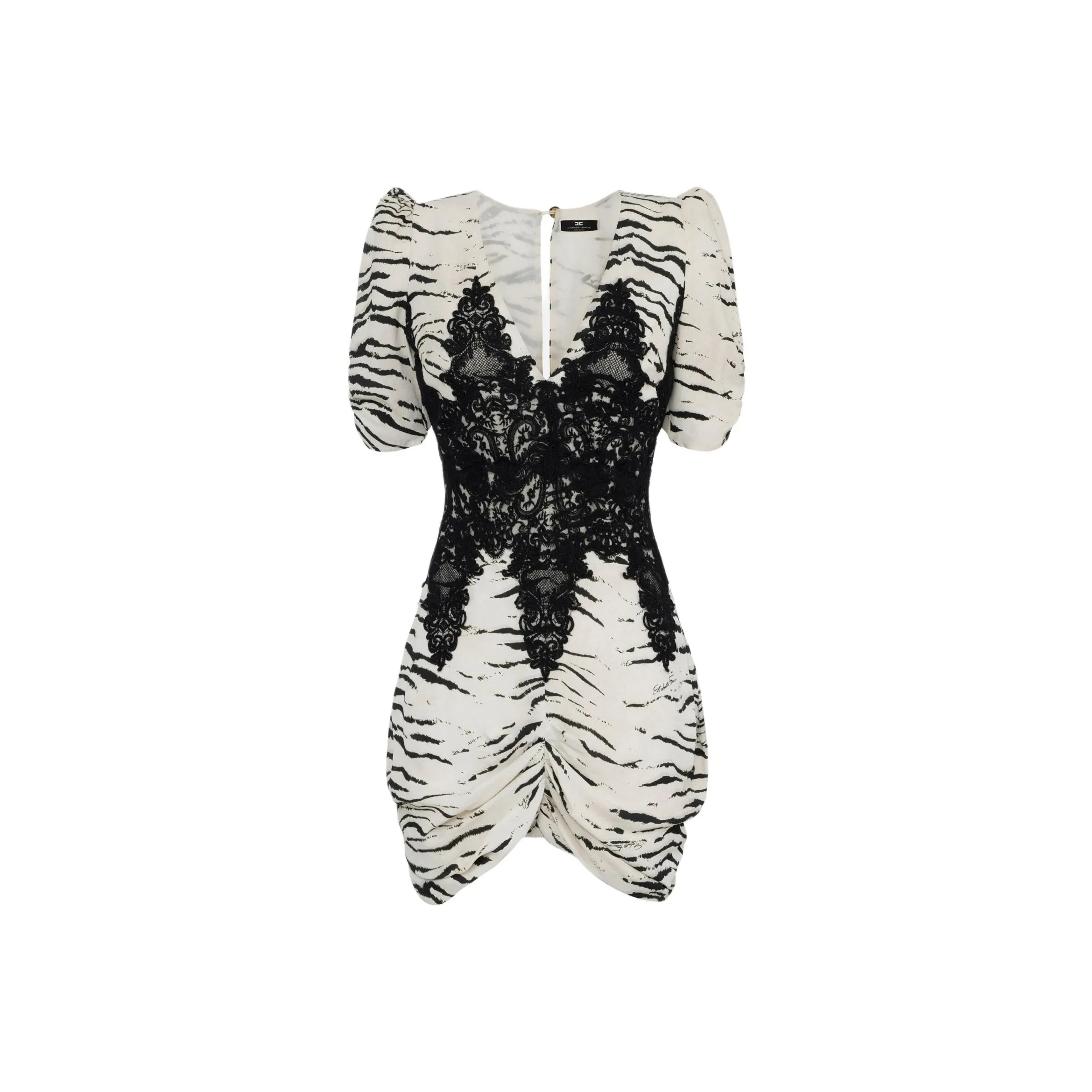 Elisabetta Franchi Animal Printed Short Sleeved Mini Dress
