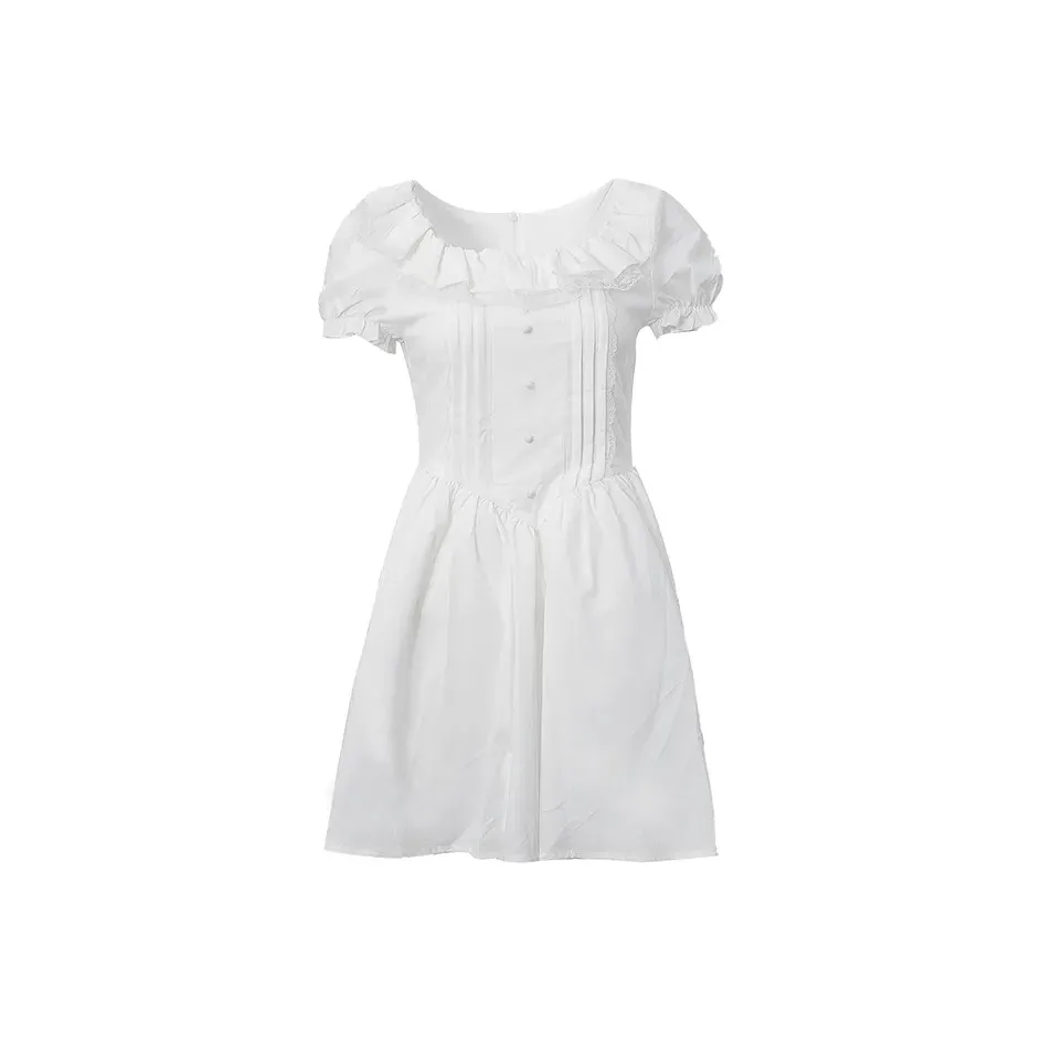 ZUKIZUKI Короткое платье с короткими рукавами женское белое