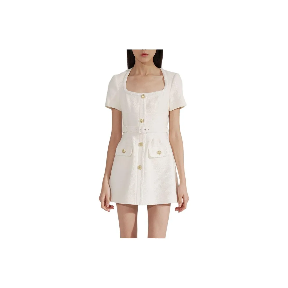Self-portrait Short-Sleeved Dresses Women's White