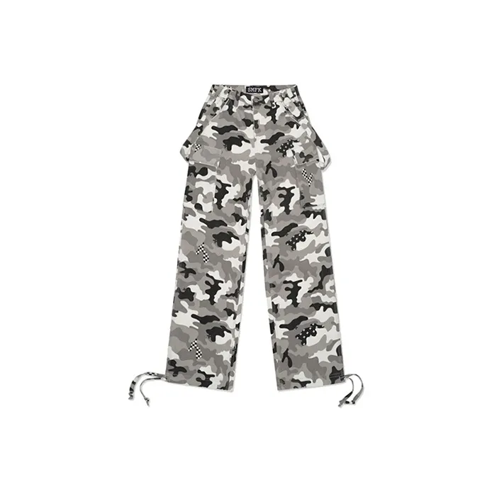 SMFK Wild World Wild World Series Overalls Women's Black White Garden Camouflage