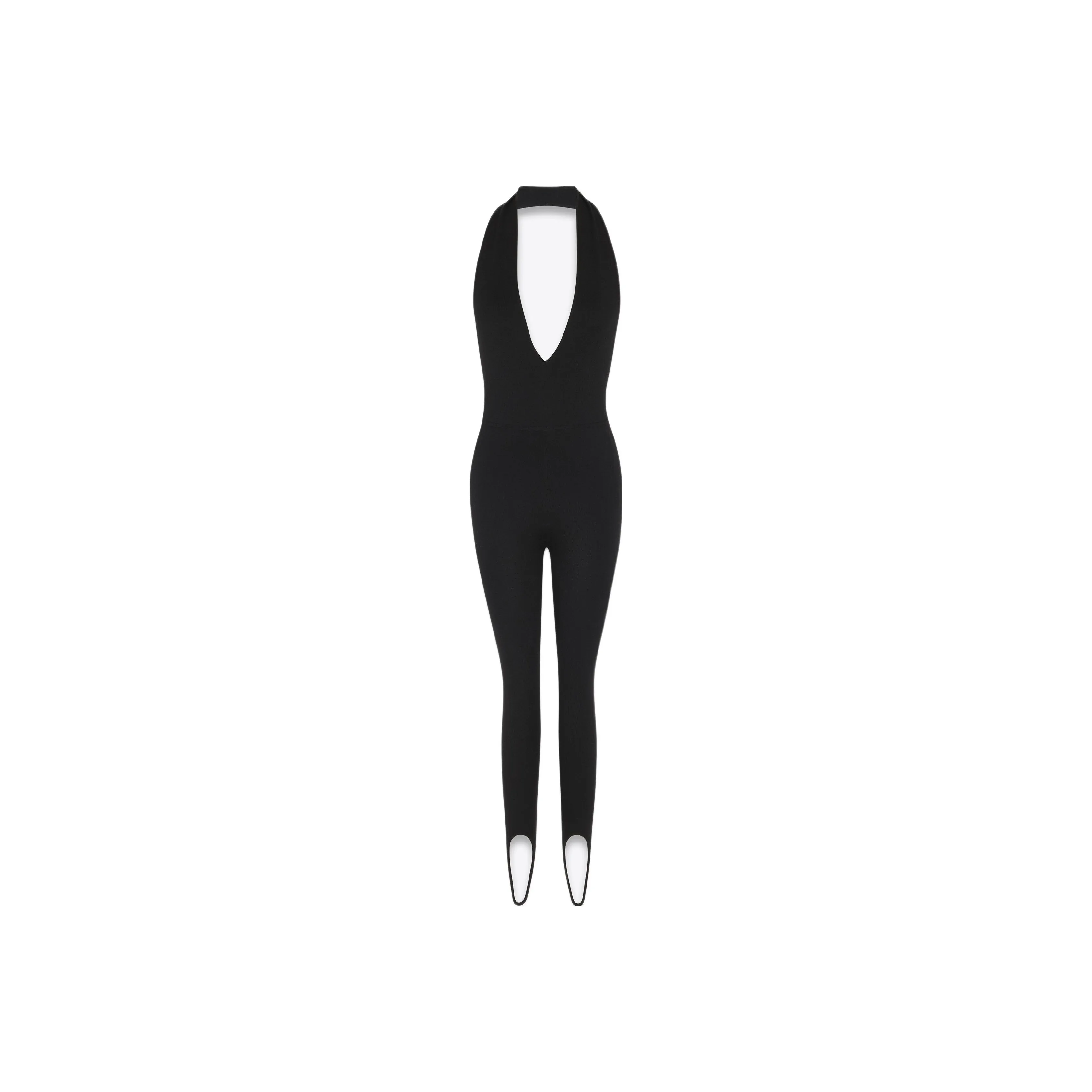 SAINT LAURENT Halterneck Open Back Sleeveless Jumpsuit