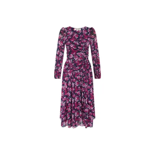 Diane von Furstenberg Многоцветные Женские Длинные Платья с Рукавами