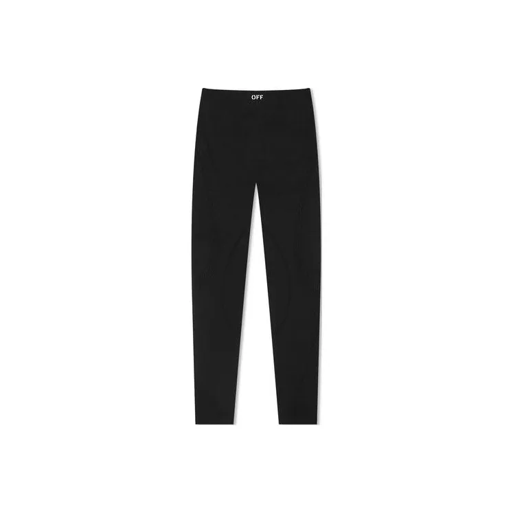 OFF WHITE Logo waistband Perforated Leggings