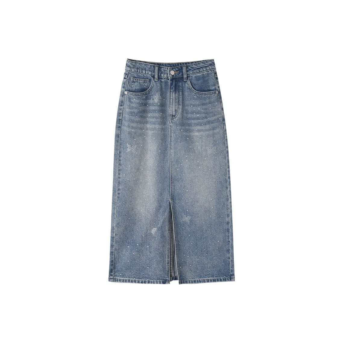 HIPPIEMISS Denim Long Skirt Women's Blue