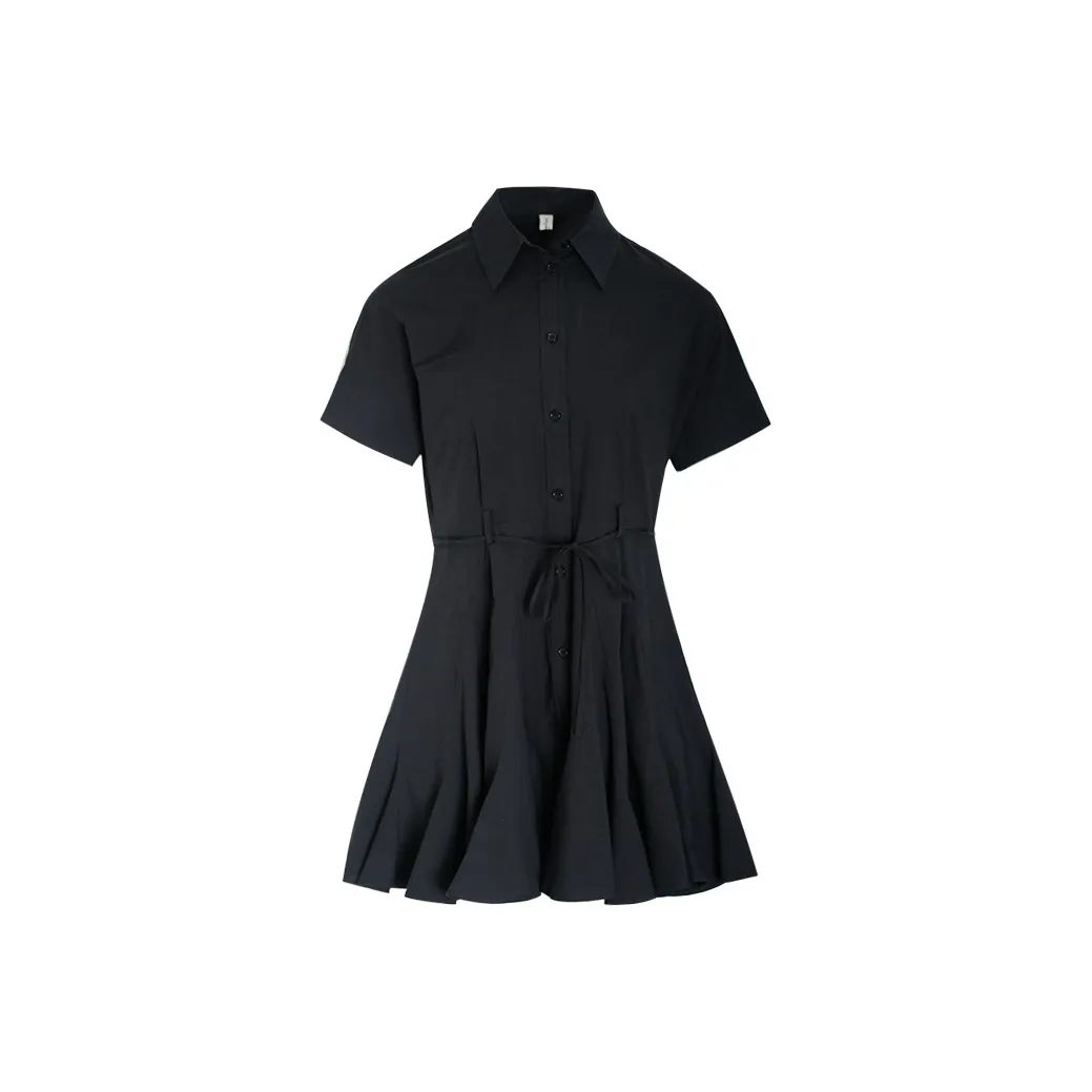 Little Pull Short Sleeved Dresses Women's Black
