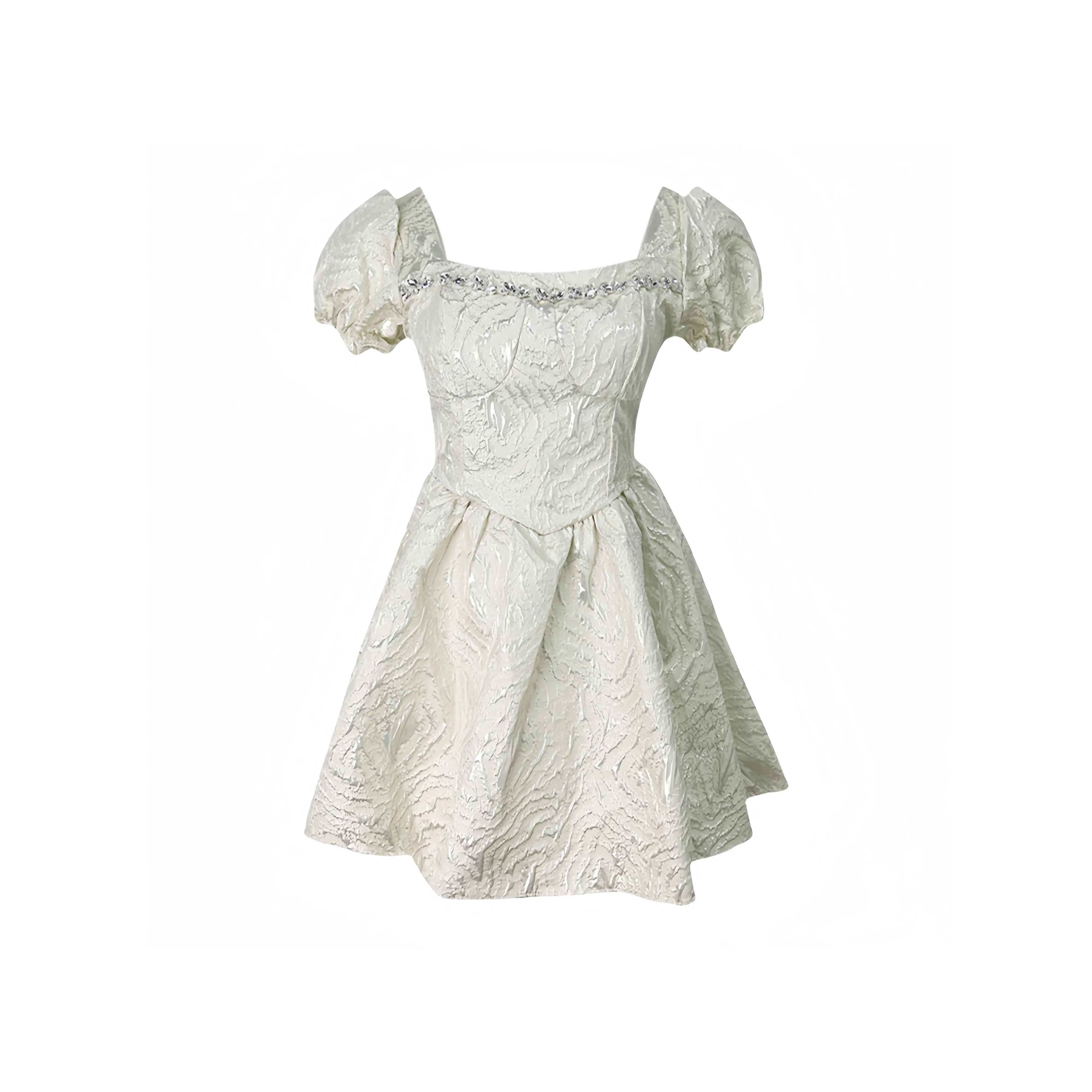 PLAY BUSH Короткий рукав Платье Женское Кремовый Абрикос