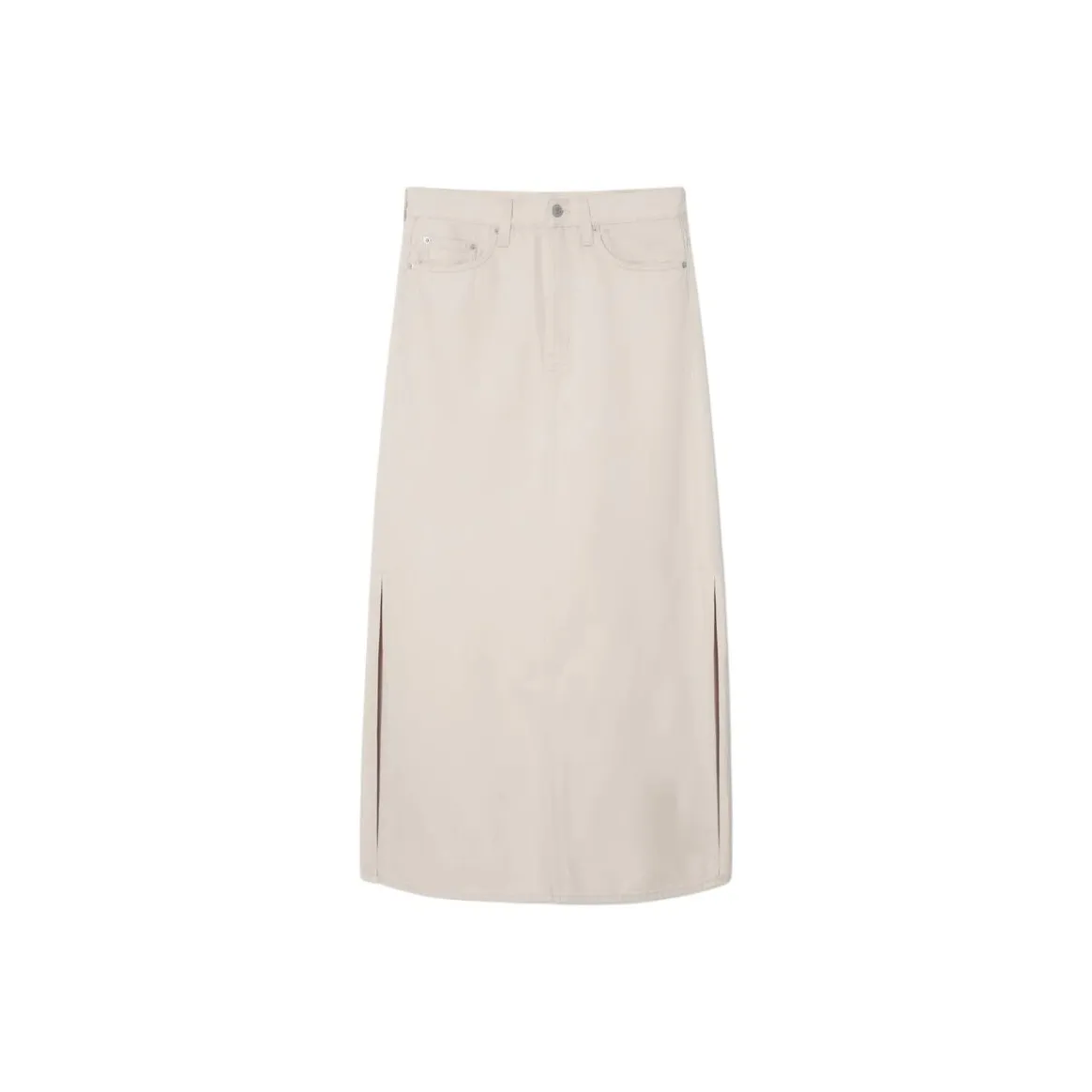 COS Деним Длинная Юбка Женская Айвори