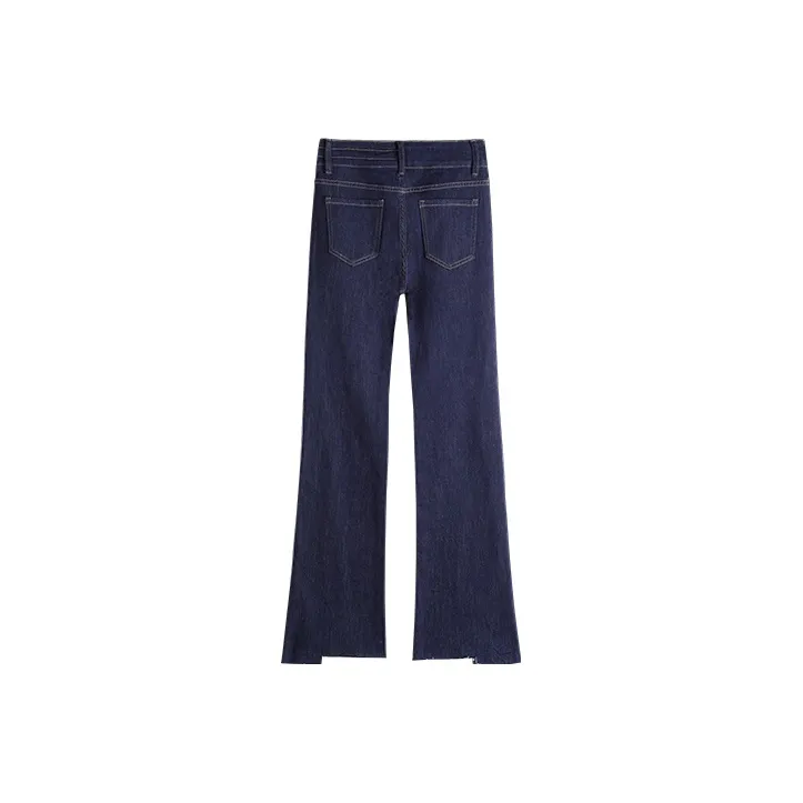 MITUAN High Rise Bootcut Fashion Zipper Fleece 9 Inch Stretch Slim Fit Slimming Flared Jeans Women's