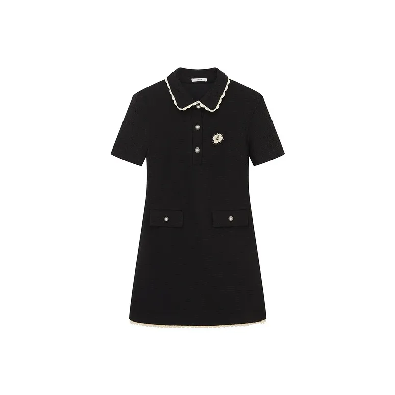 D'zzit Short Sleeved Dress Women's Black