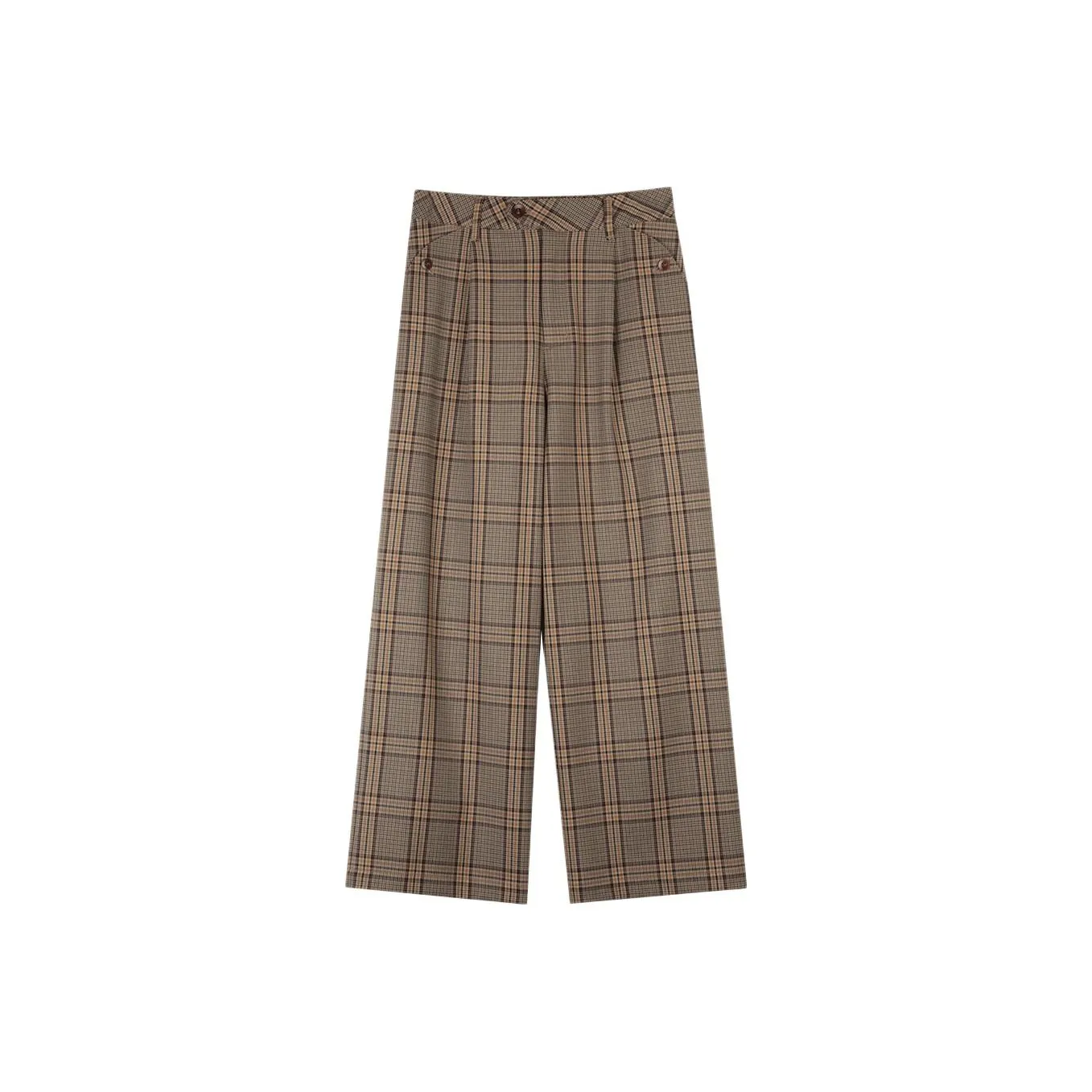 SOLIGHTER Повседневные брюки Женские Винтажный коричневый Гусиная лапка