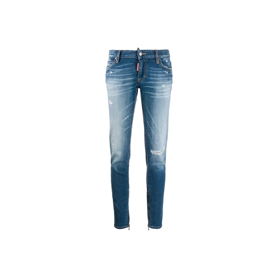 DSQUARED 2 Mid Rise Distressed Skinny Jeans