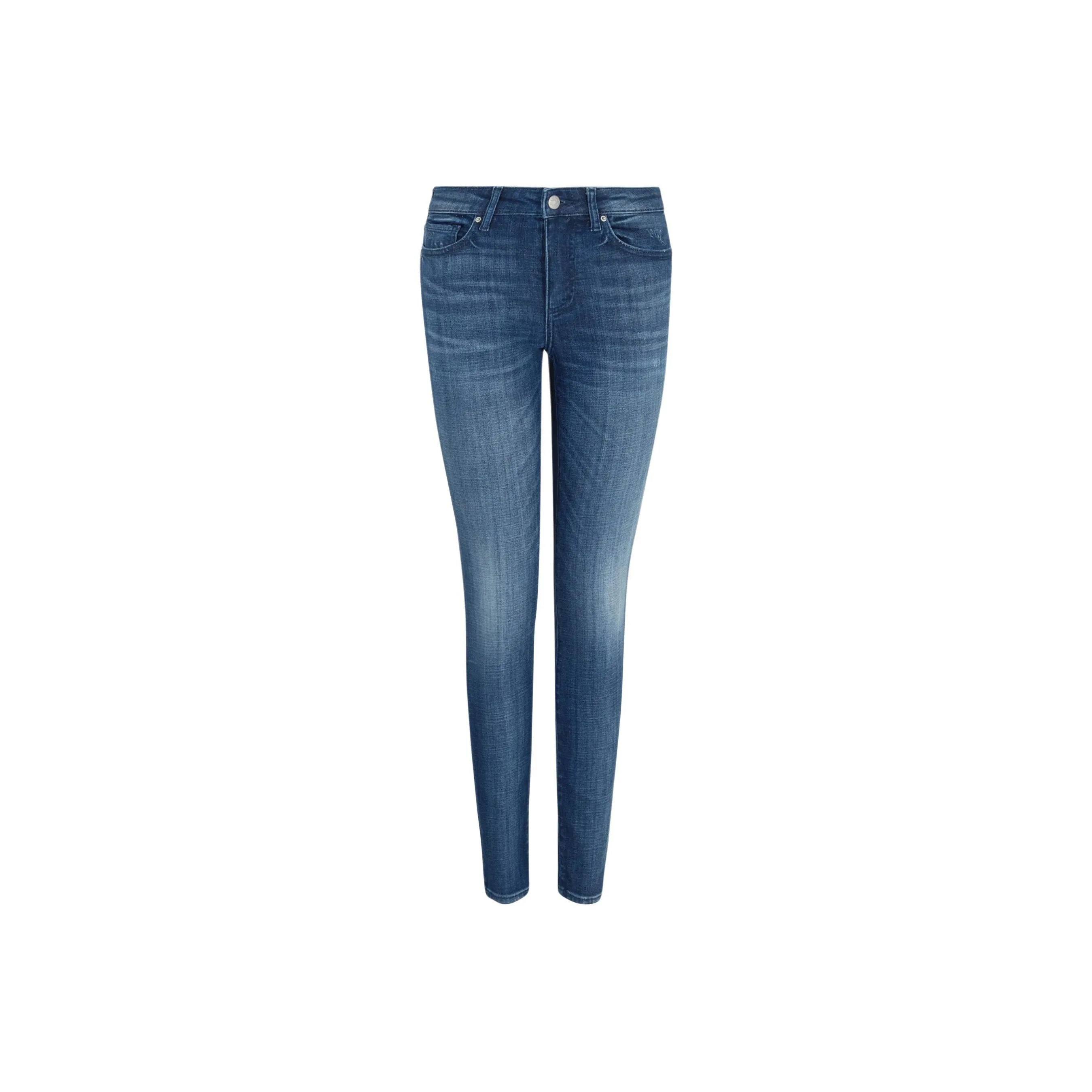 ARMANI EXCHANGE Stonewashed Distressed Tapered Jeans