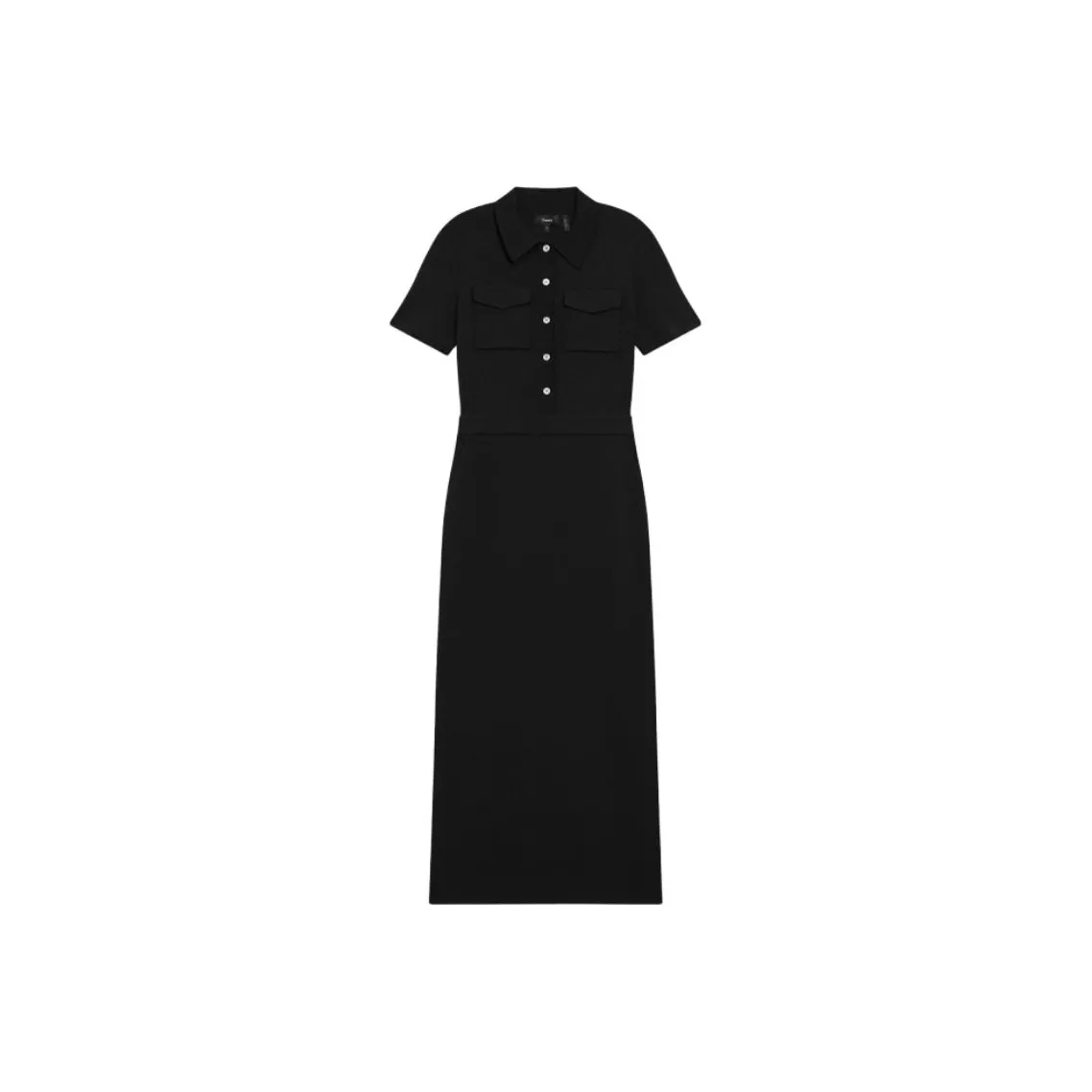 THEORY Admiral Crepe Military Midi Dress
