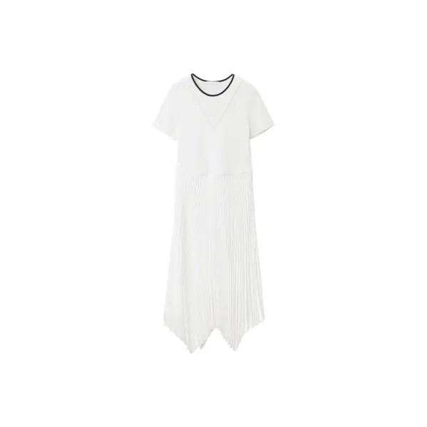 OVV Short Sleeved Dresses Women's Bleached Solid Color 11