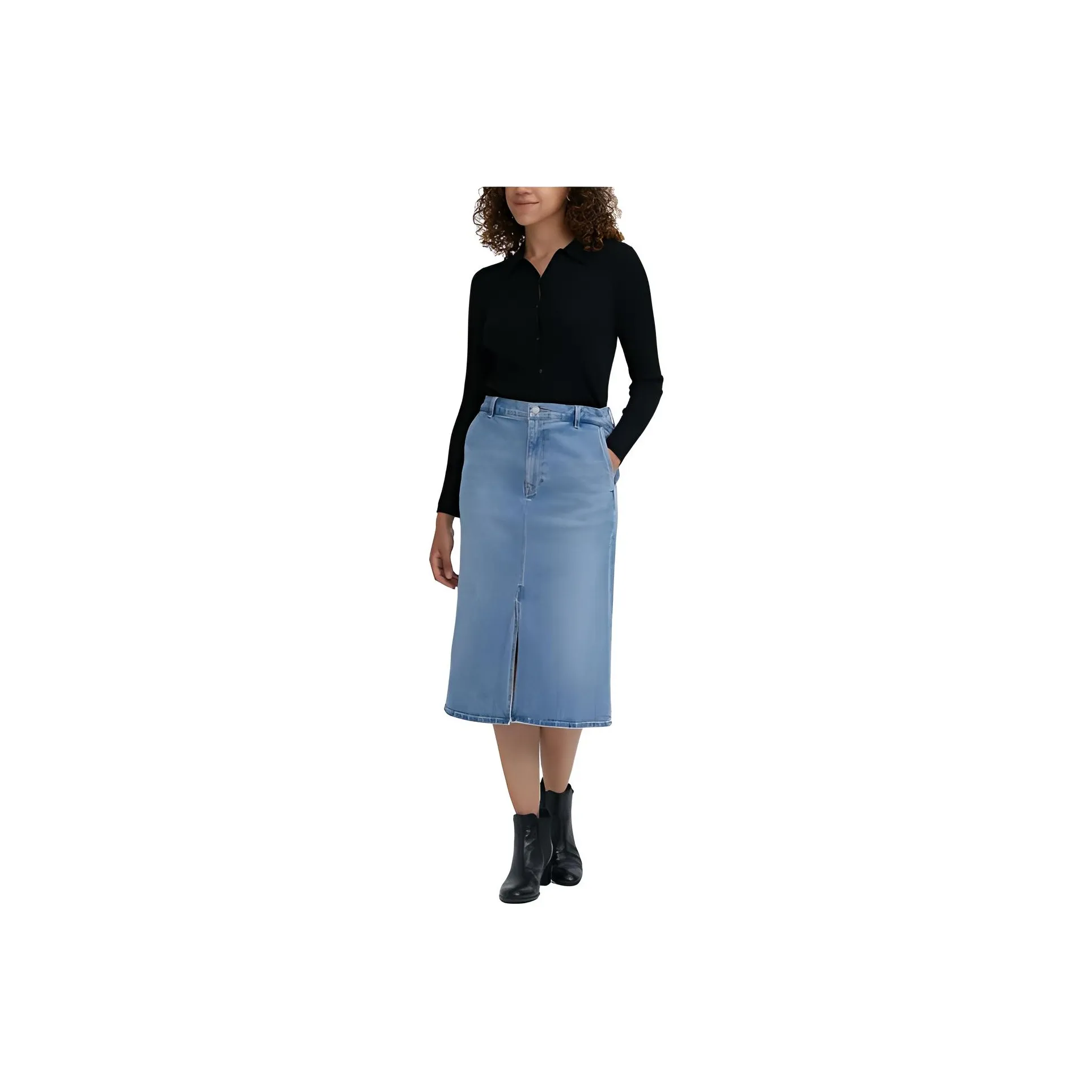 UNIQLO Denim Long Skirts Women's Sea Blue