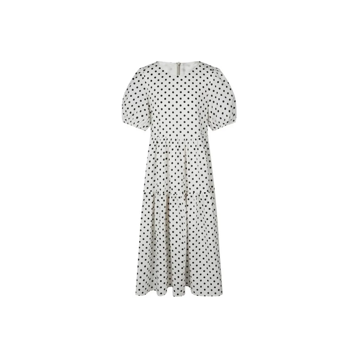 NAWAIN Short Sleeved Dress Women's Beige Black