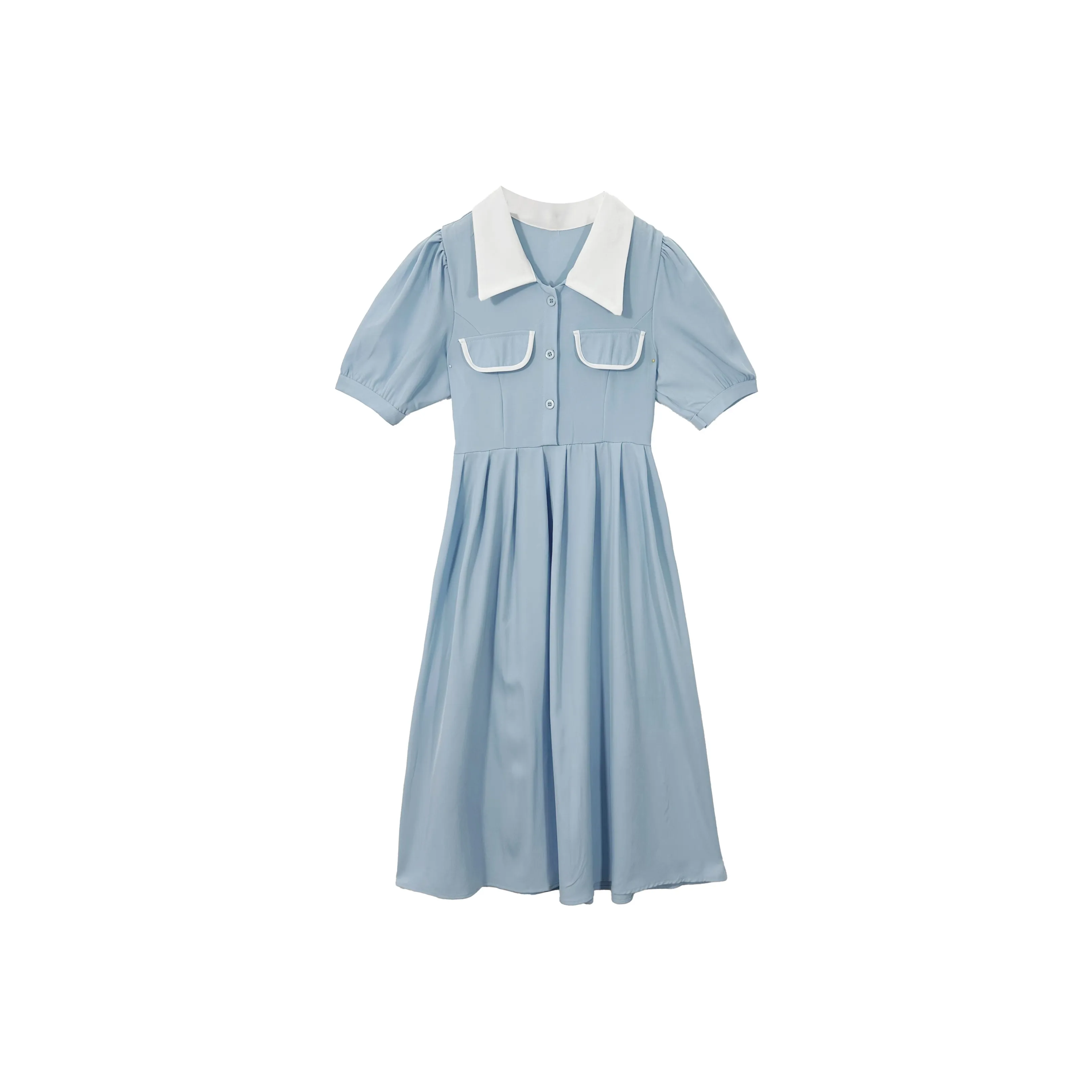 DOSOHEB Short Sleeved Dresses Women's Blue