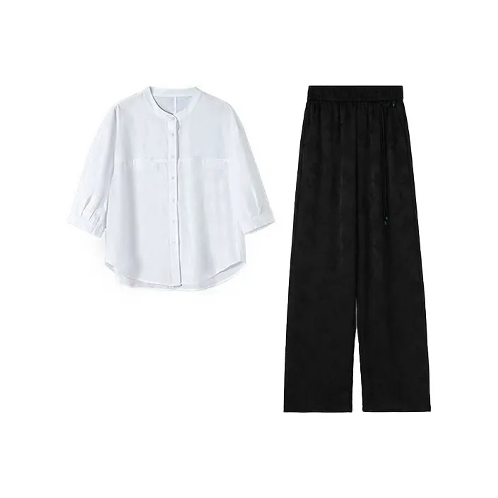 MOPB Комплект Рубашка Matching Женская Белый+Черный