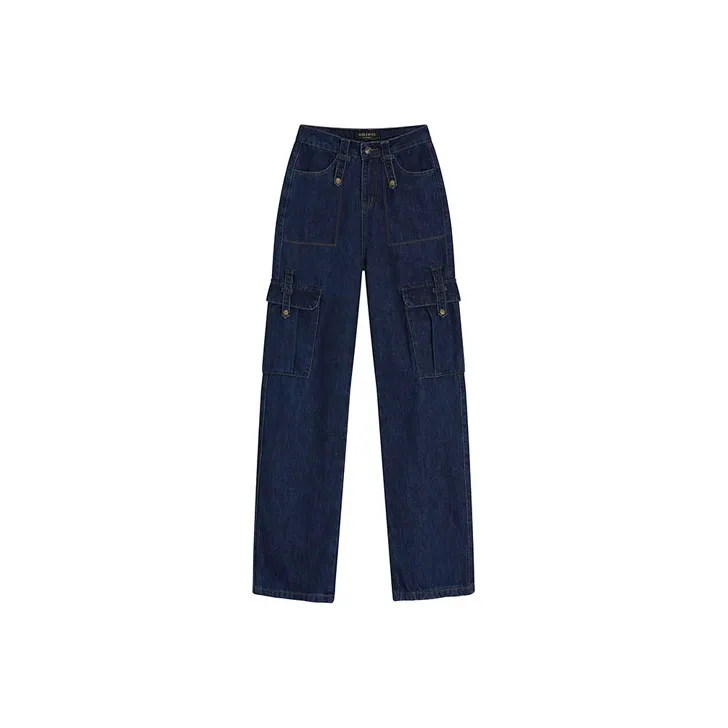 LOKUINTUS FW22 Straight Jeans Women's Dark Blue
