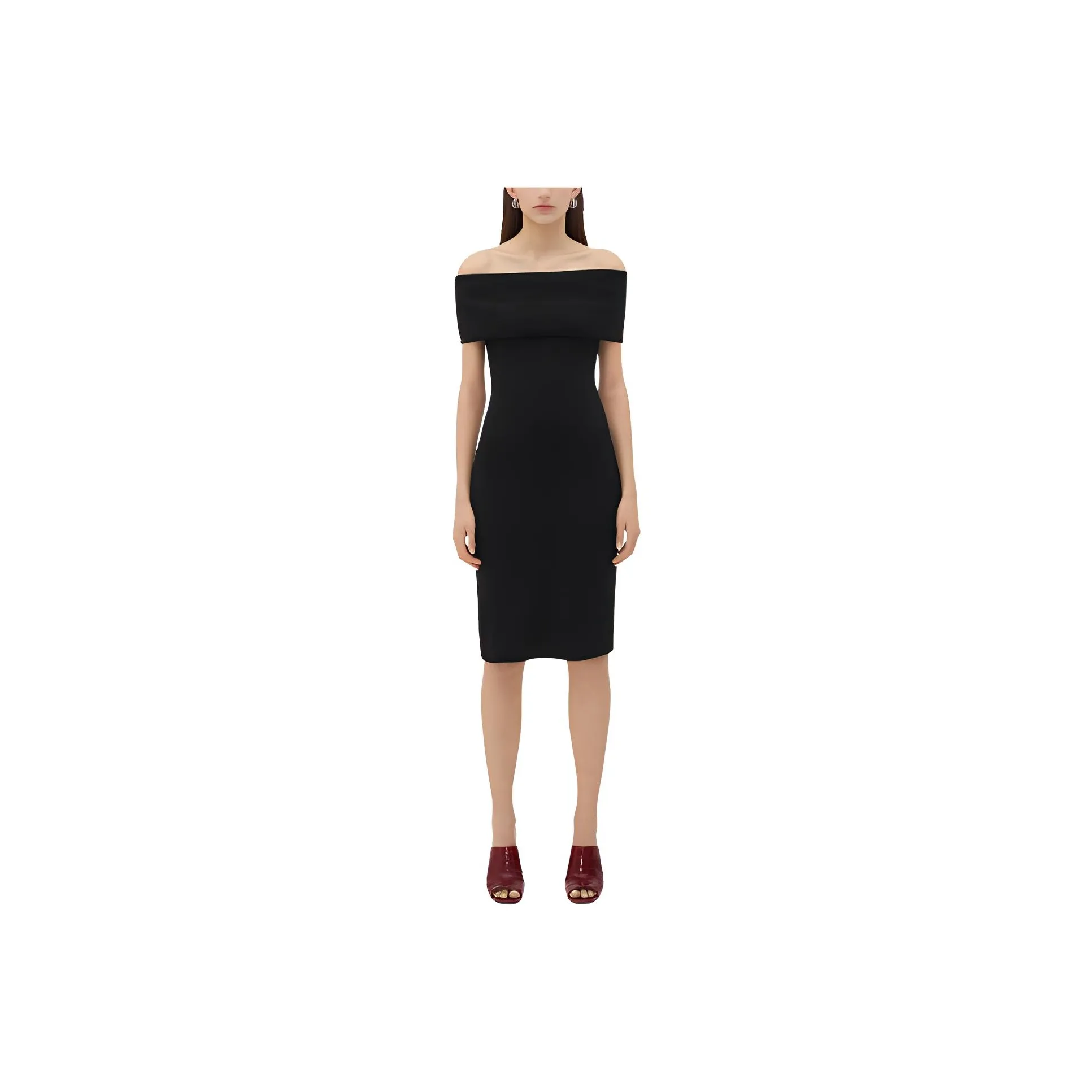 Bottega Veneta Off-The-Shoulder Fitted Dress