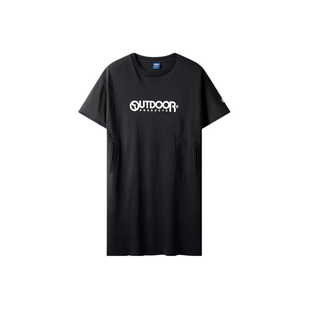 OUTDOOR PRODUCTS Короткий рукав Платье Женское Классическое черное