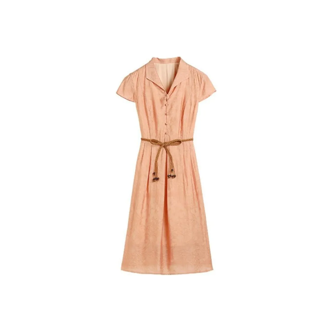 Hang Yi Court SS24 Короткое платье с короткими рукавами женское оранжевое