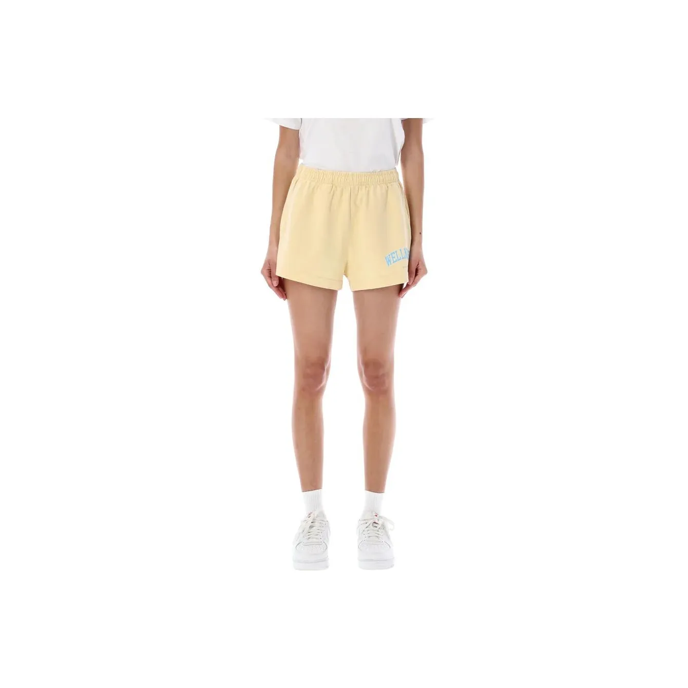 SPORTY & RICH Slogan Printed Elasticated Waistband Shorts