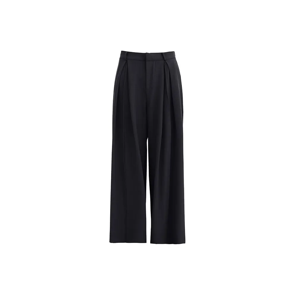 ZAZN Casual Pants Women's Black Includes Leather Belts