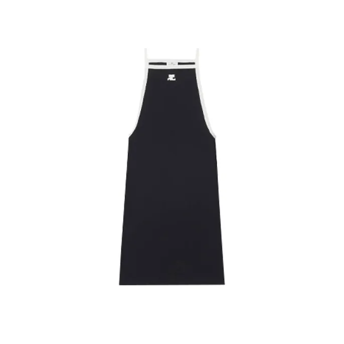 Courrèges Light Rib Contrast Dress 'Black/Heritage White'