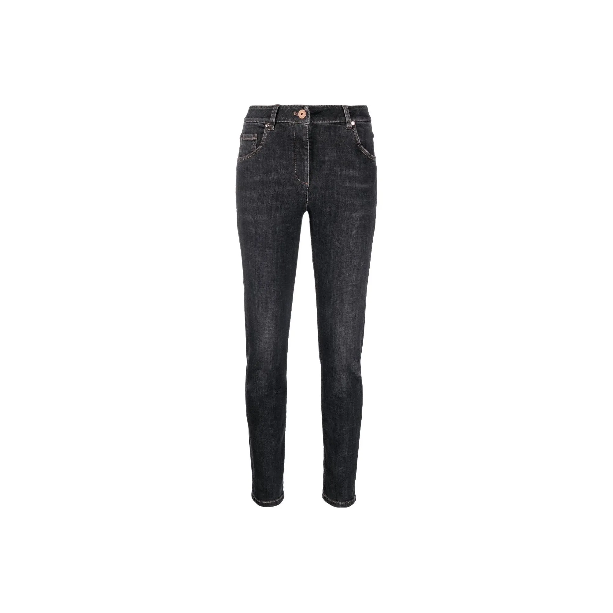 Brunello Cucinelli High Waist Embellished Jeans