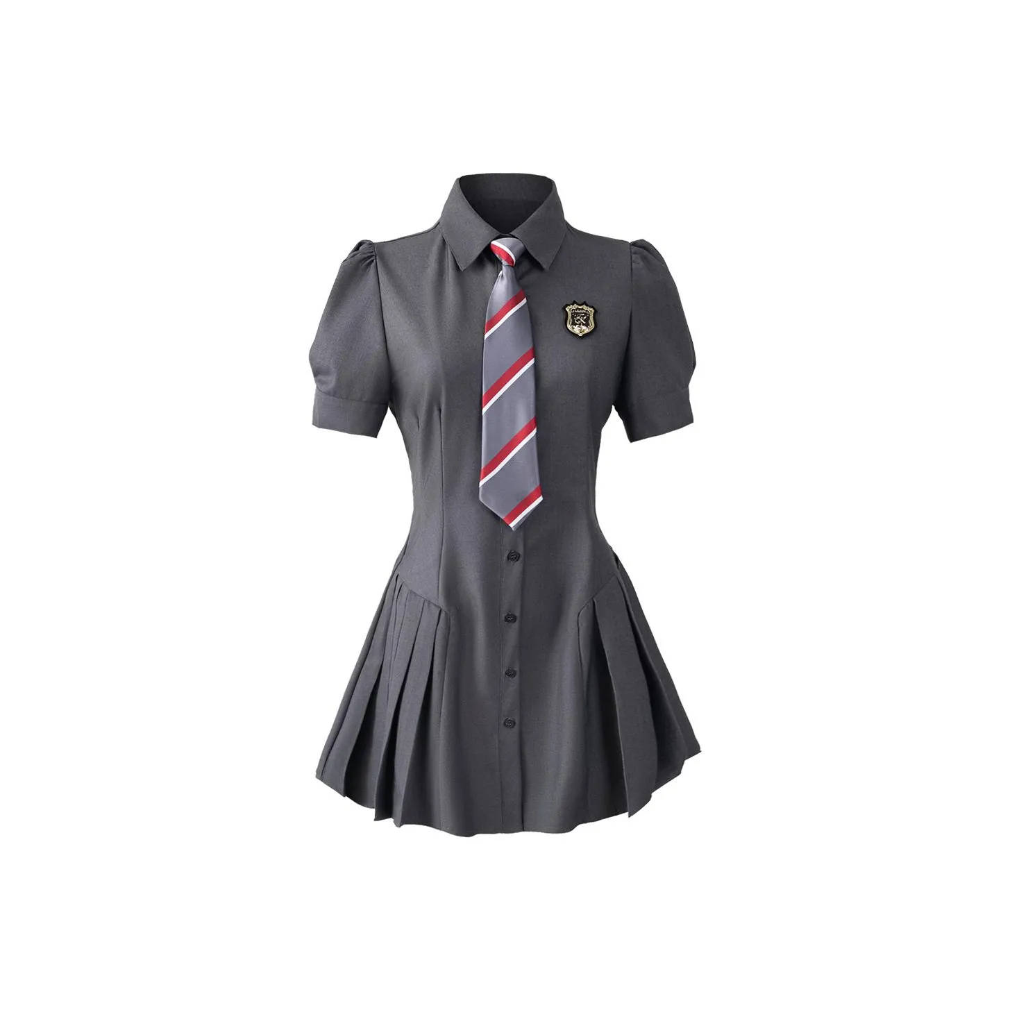 9 Кошка Лакомства Палочки Короткий рукав Платье Женское Серое