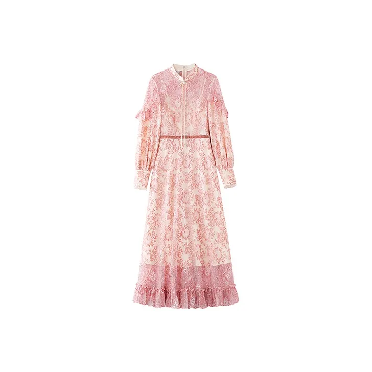 JINYE ORIENTAL Long-Sleeved Dresses Women's Lady Pink