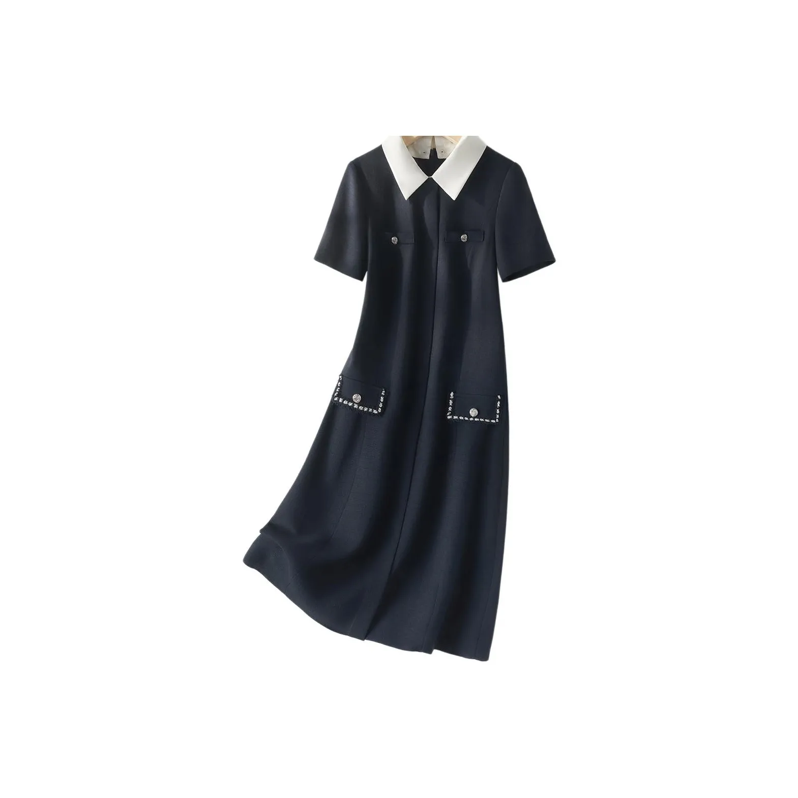 IHIMI Short Sleeved Dress Women's Navy Blue