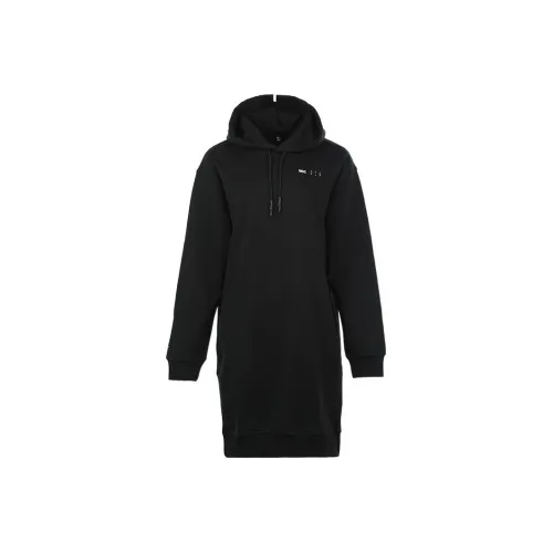 McQ Alexander McQueen Черное Женское Длинное Платье с Рукавами